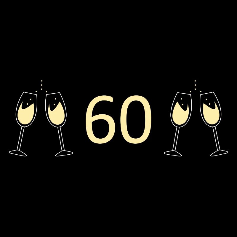 60th Birthday 60th Anniversary 60 Number 60 white