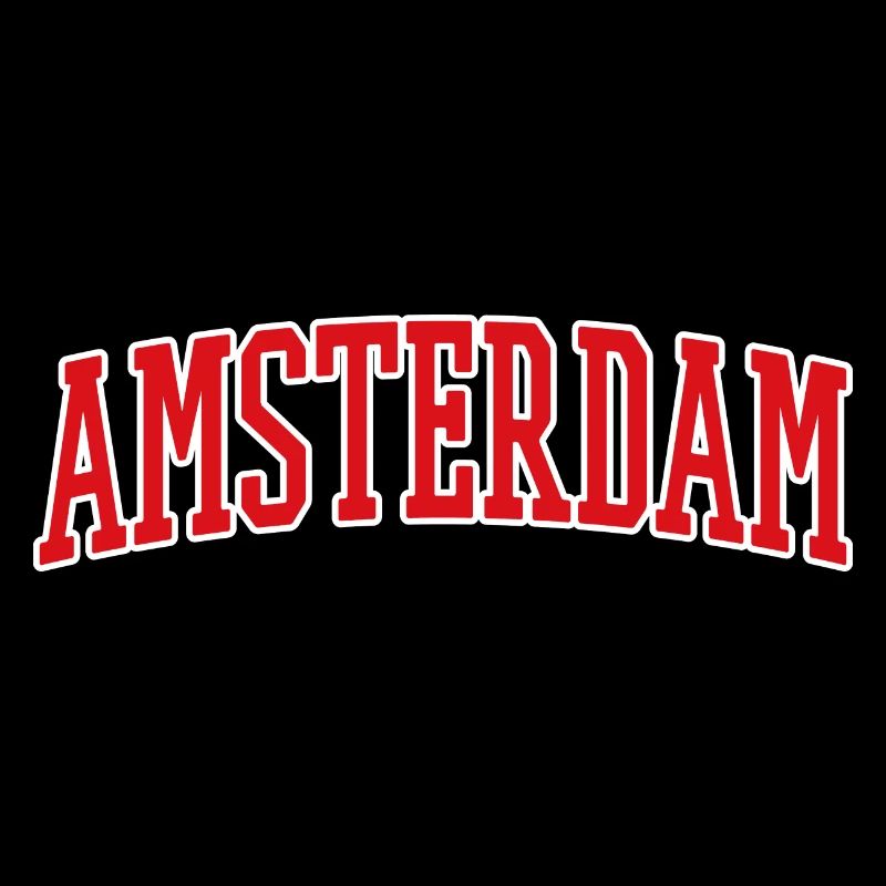 Lettrage Amsterdam Design rouge blanc