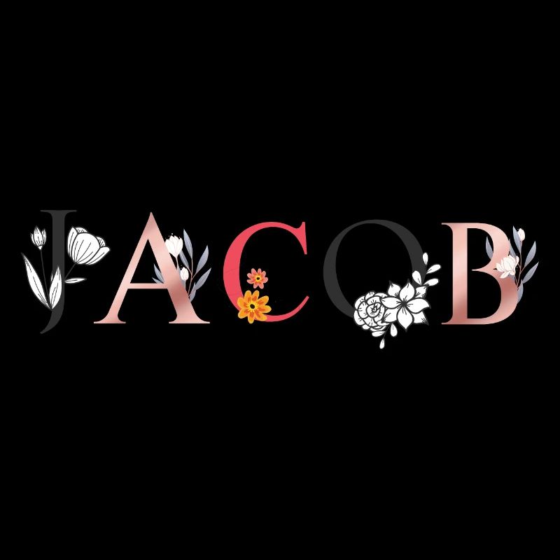JACOB Art du nom avec fleurs brodées