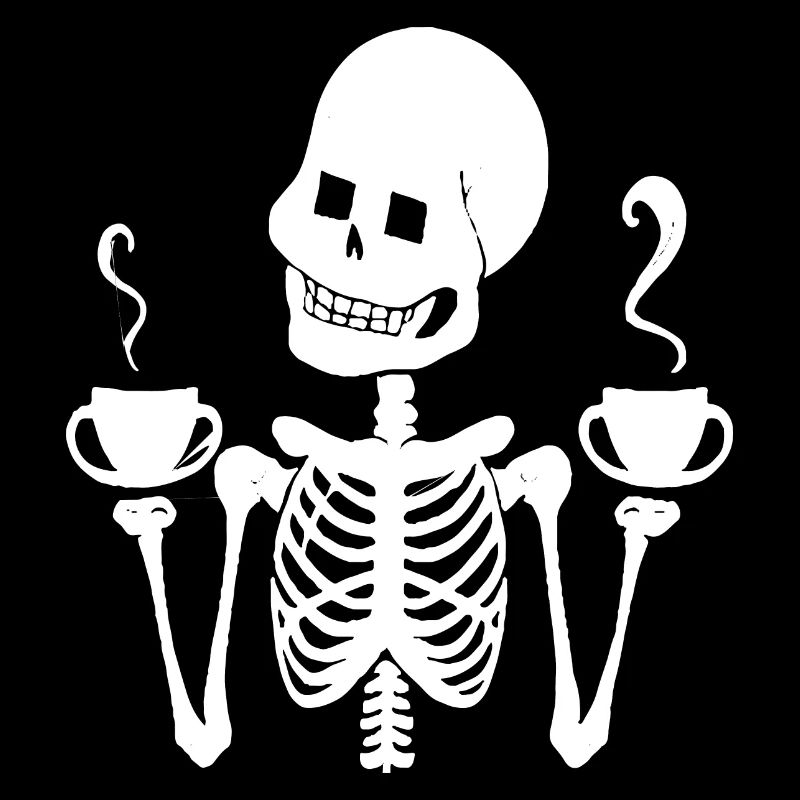Sarcastic Funny Skeleton Drinking Espresso Coffee
