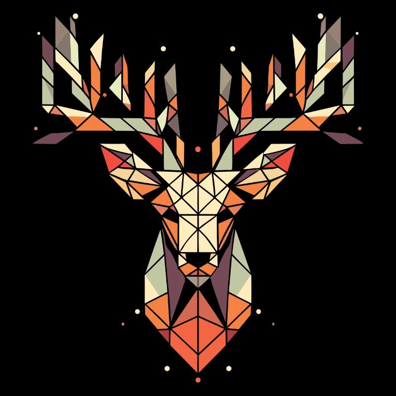 Hirsch Geweih Vektor Polygon Logo