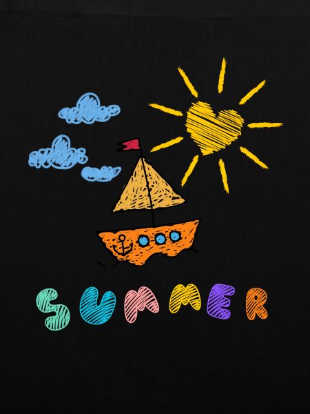 Sommerboot Kinderkunst Stil