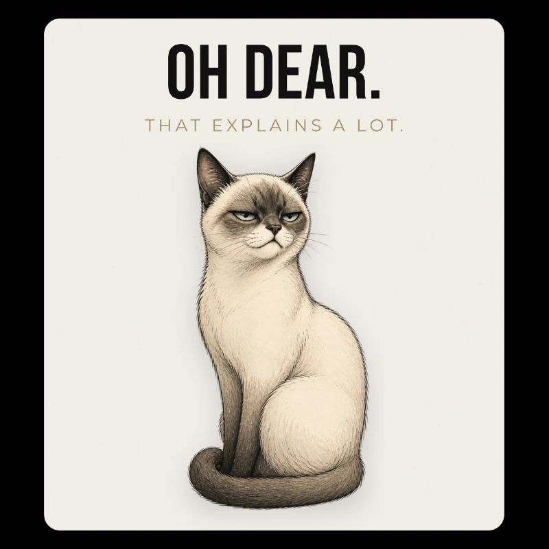 OH DEAR. Noble Cat Sarcastic Meme Design