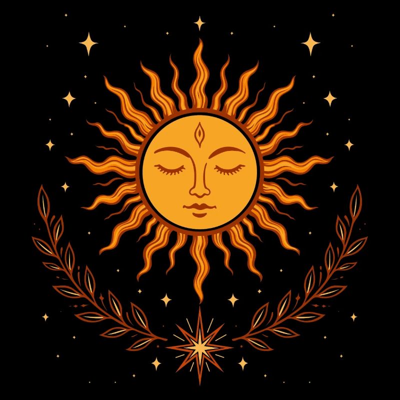 Mittsommer Sonne – Boho Symbol