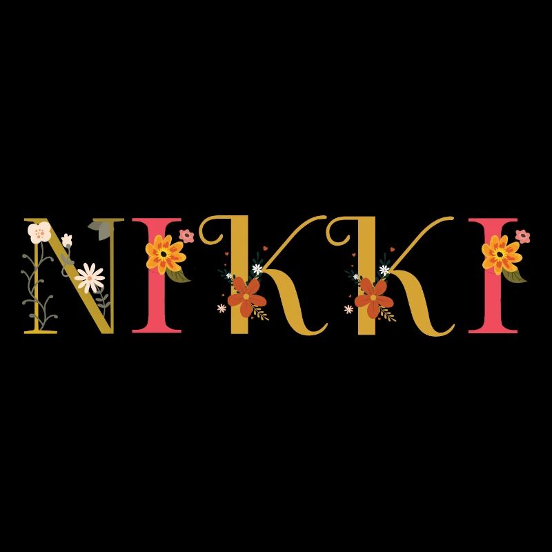 Le nom NIKKI est décoré de fleurs