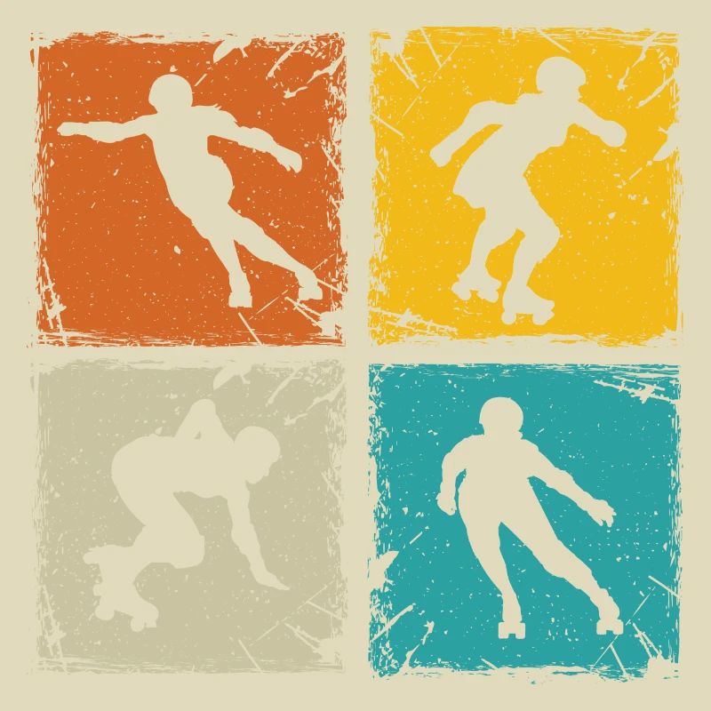 Roller derby retro squares unique roller derby