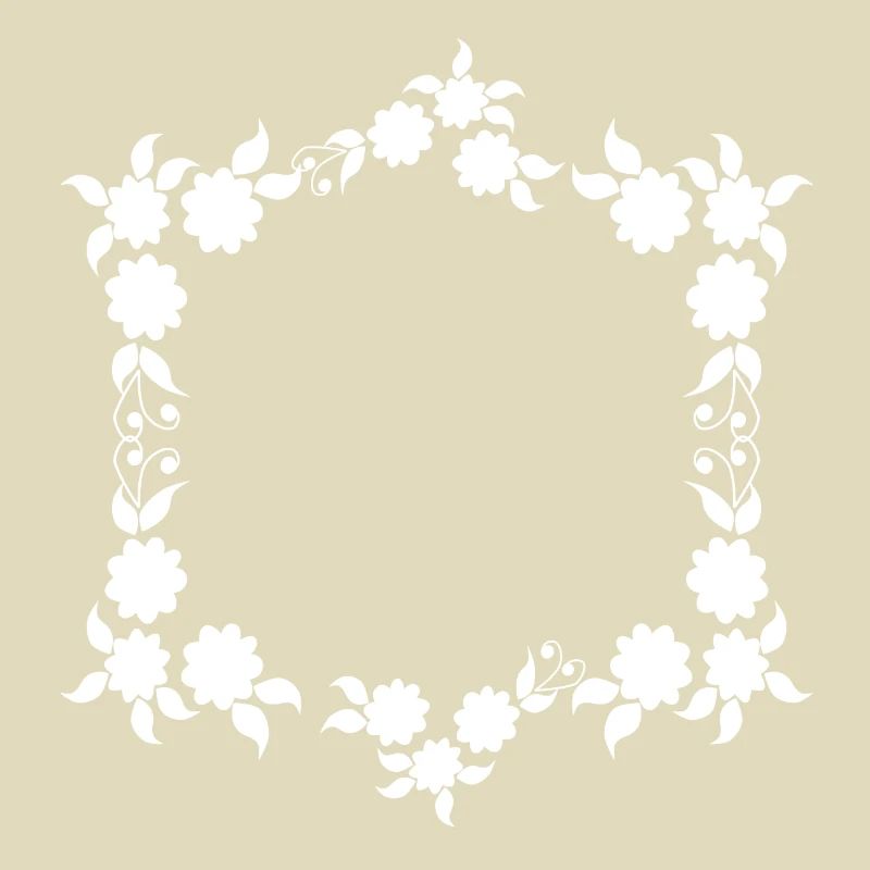 Flowers Ornaments Frame Basic Text