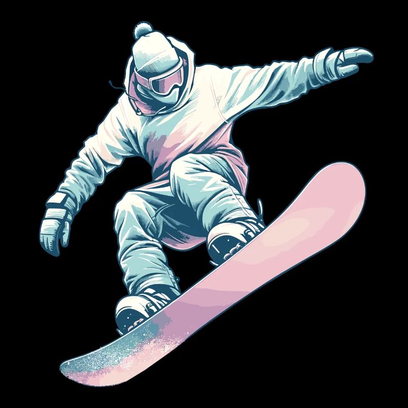 Snowboarder mit Pastellfarben