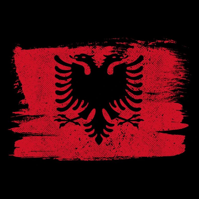 Drapeau de l’Albanie Drapeau de la paix Vintage Eagle