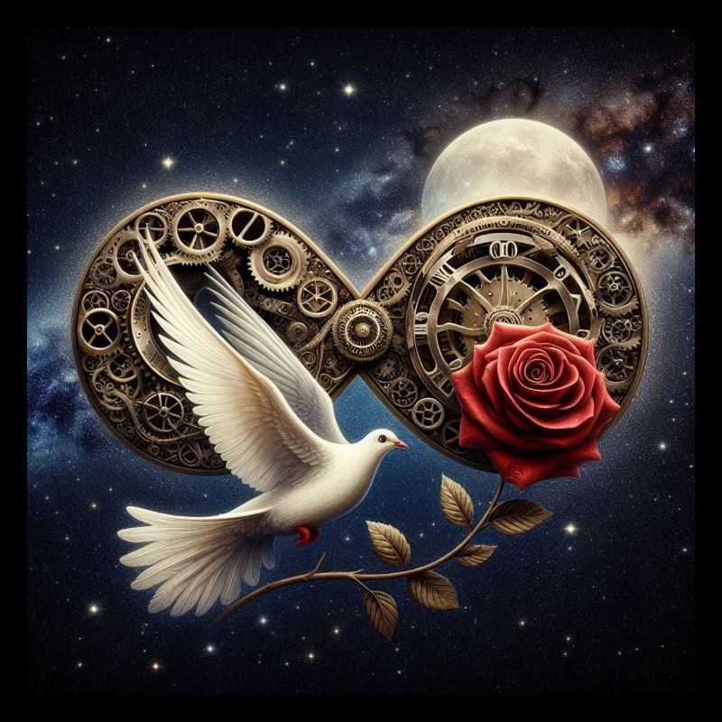 Taube und Rose
