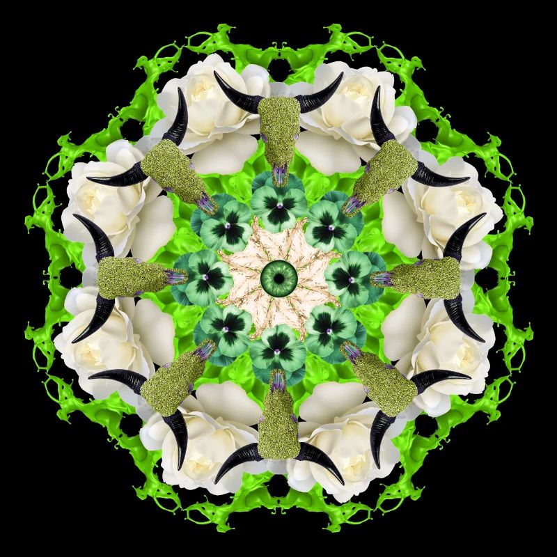 mandala de vaches vertes