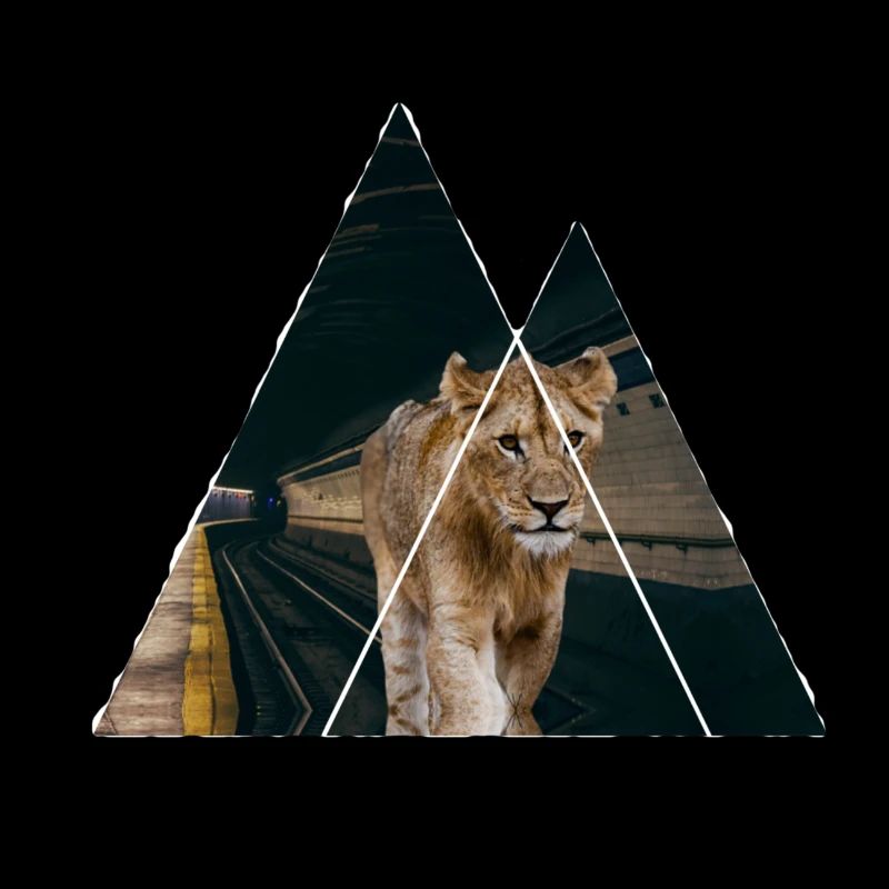Lion cub in subway