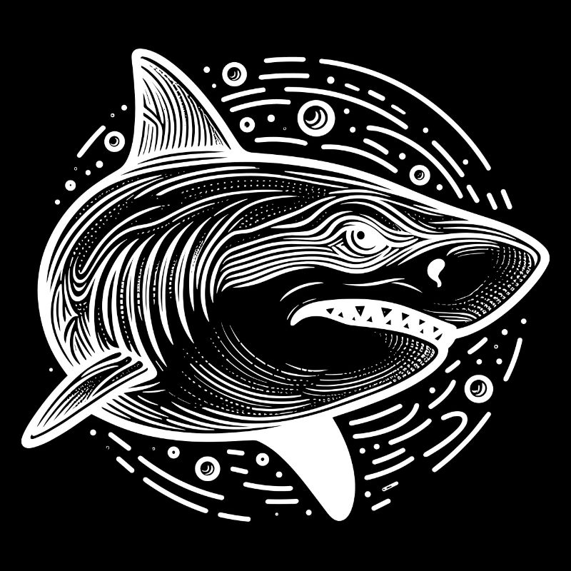 Cercle de dessin de requin