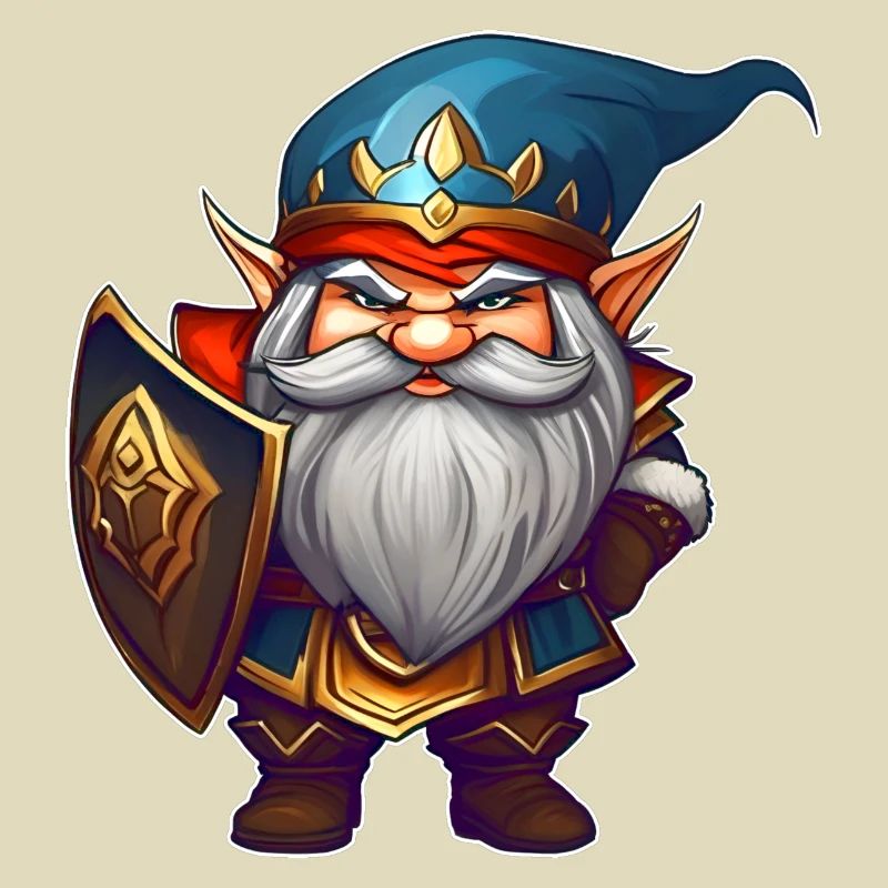 Little grumpy dwarf warrior leprechaun gnome