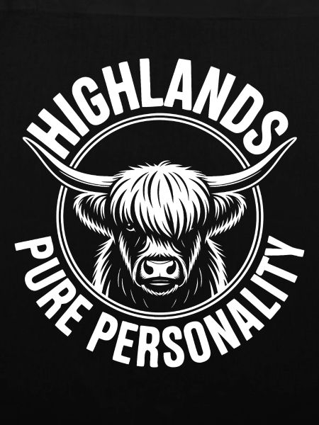 Highland Cow Circle Logo