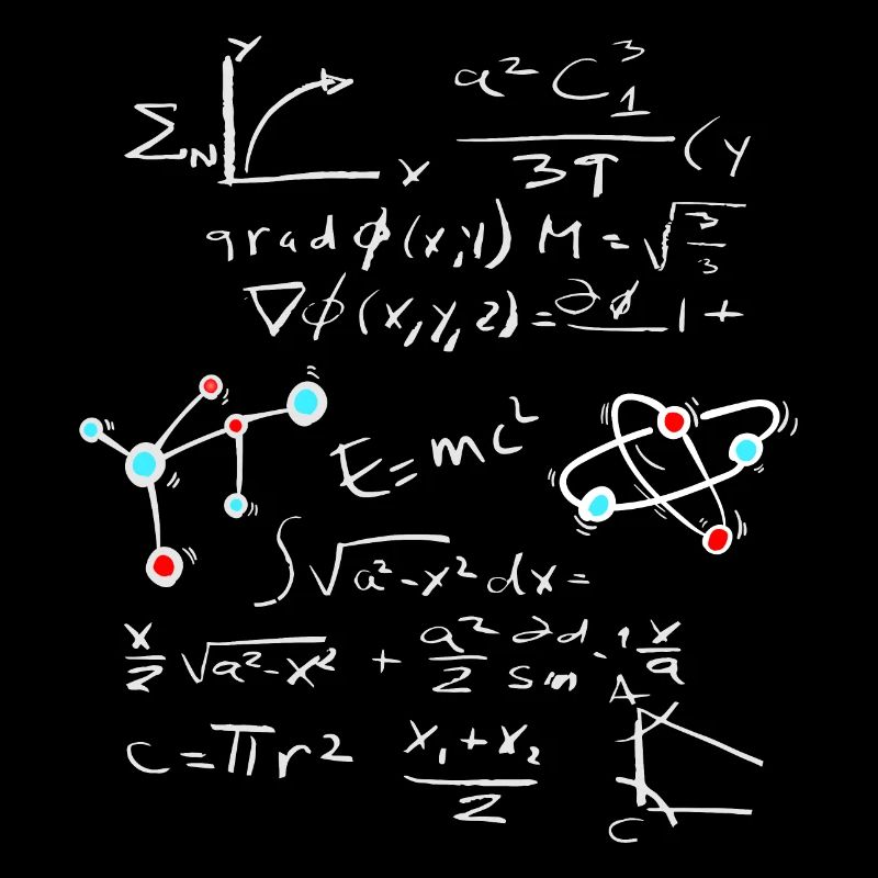Physique Mathématique Formule avec des atomes et des molécules