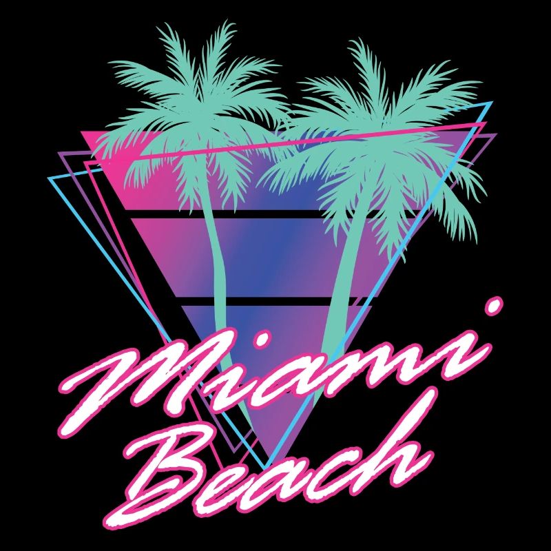 Miami Beach Florida Retro Synthwave
