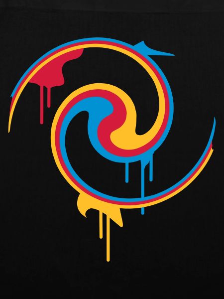 Bunte Farbspirale mit Graffiti-Stil