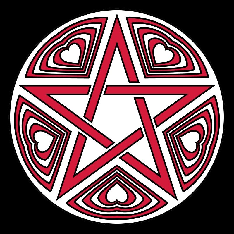 Pentagram heart pattern vector good color selectable