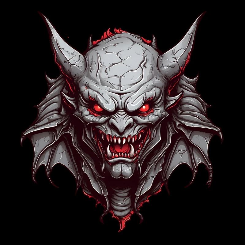 Evil demonic devil with red eyes