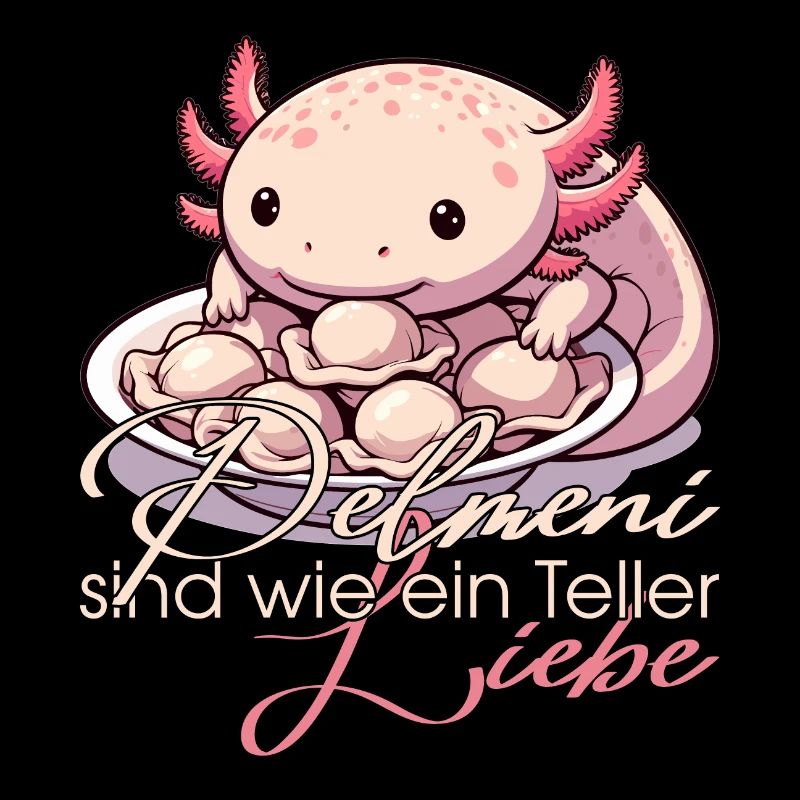 Axolotl Pelmeni Teller Liebe Geschenk