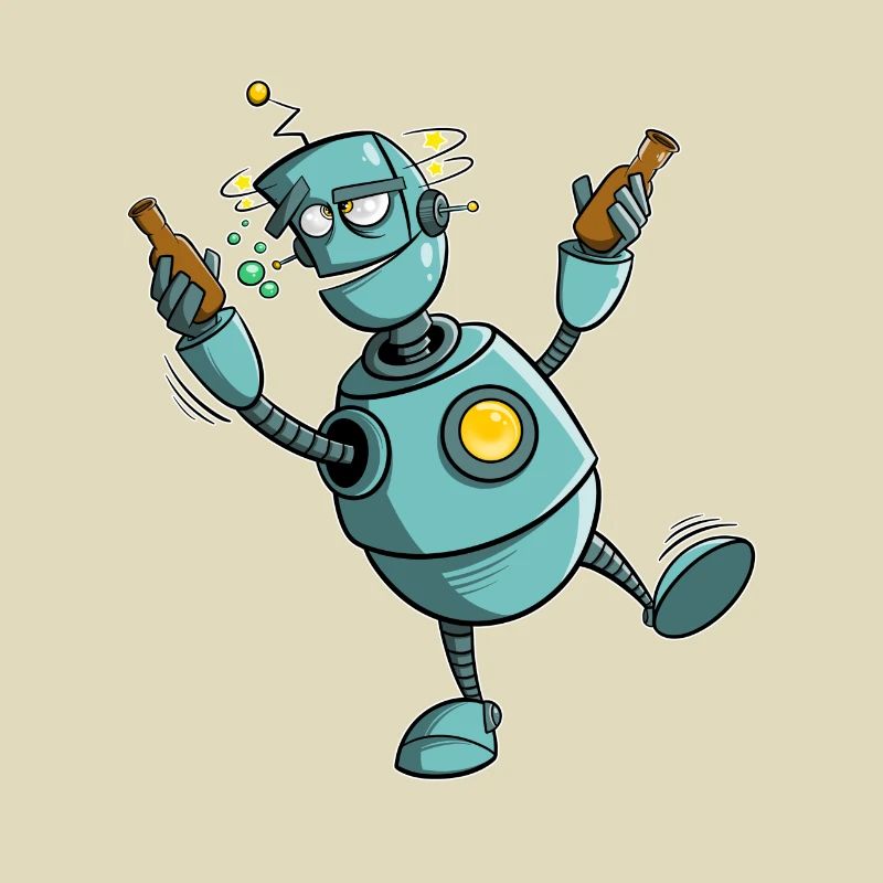 Roboter mit Bier - alles dreht sich