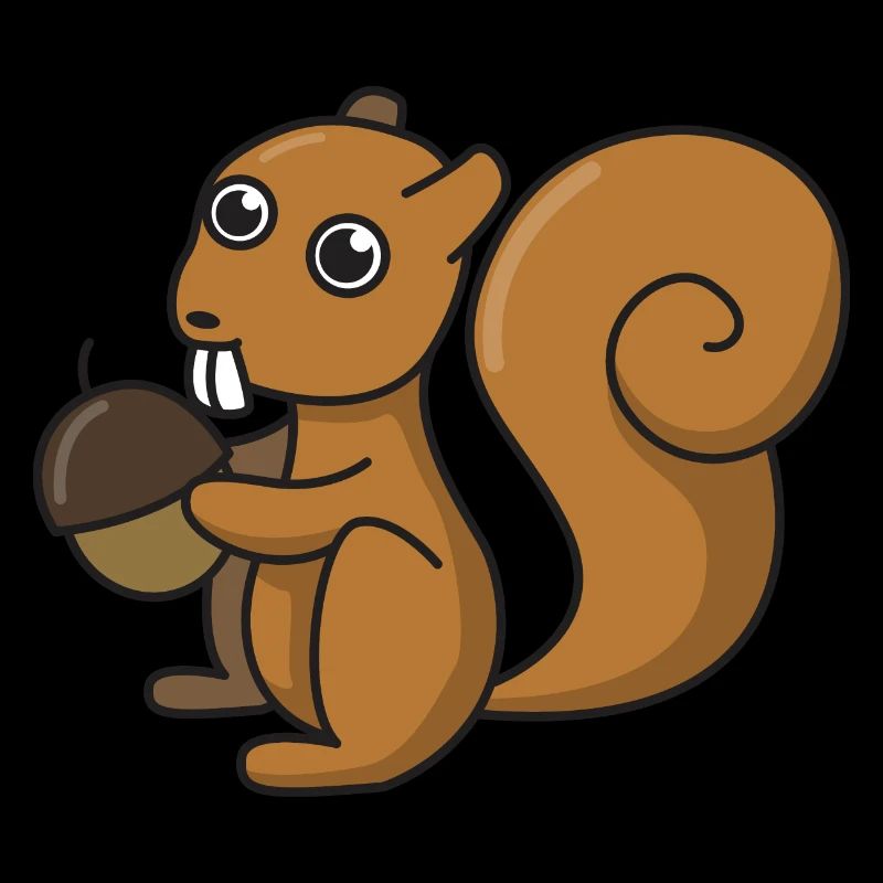 Eichhörnchen Comic Geschenk Nuss Wald Tier Kinder