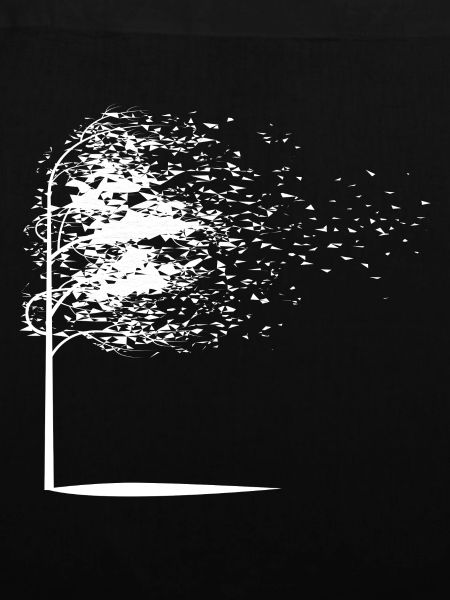 Baum Blätter Herbst weiss Geschenk