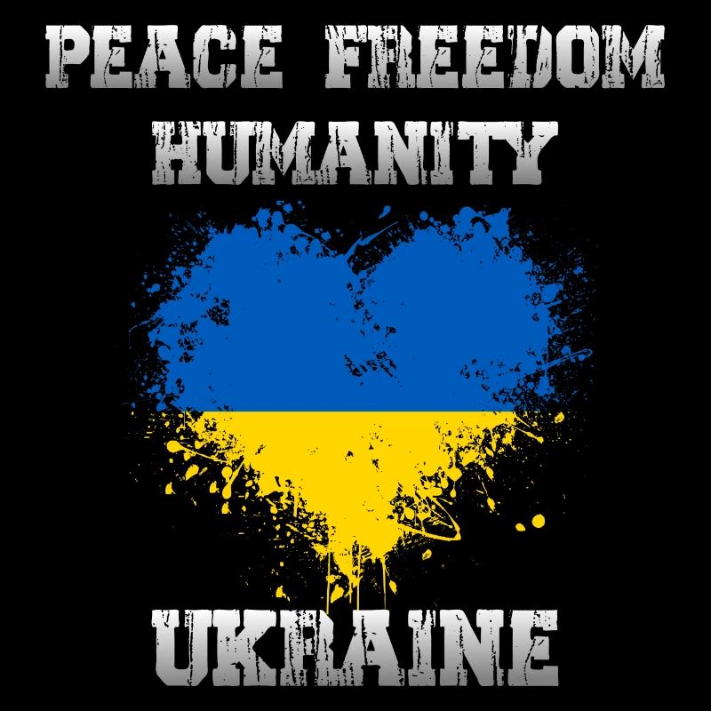 Ukraine - Peace - Freedom - Humanity - Flag