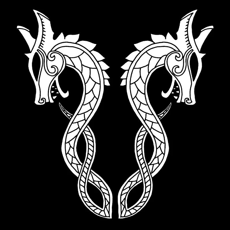 Weißer Drache mit zwei Köpfen