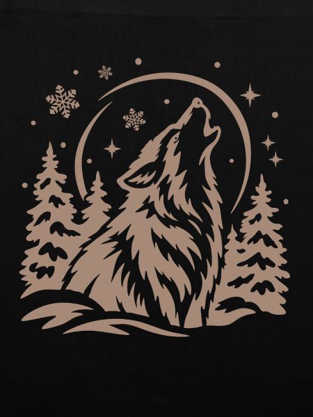 Wolf im Wald unter dem Mond