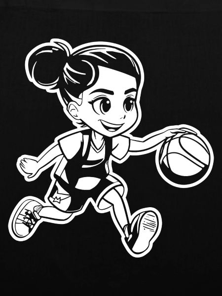 Lustiges Basketball Mädchen