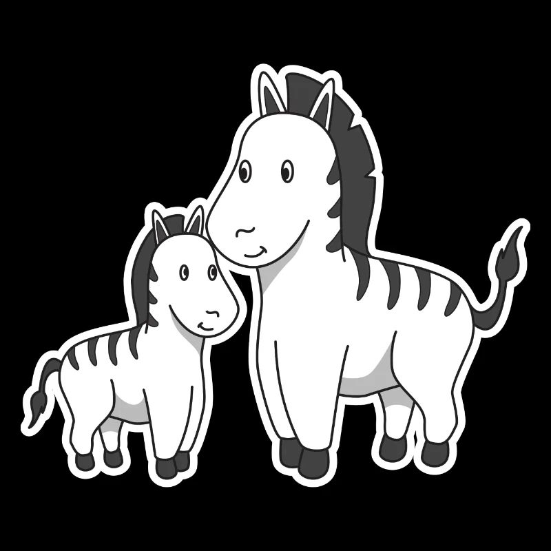 Zebra Mutter Kind Muttertag Geschenk Tiere Comic