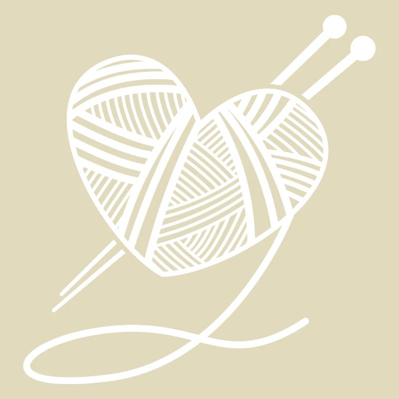 Knitting wool heart needles gift handmade