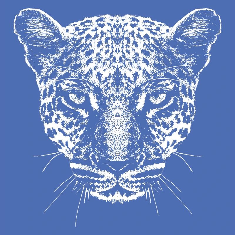 Léopard / Tête / Graphique / Blanc