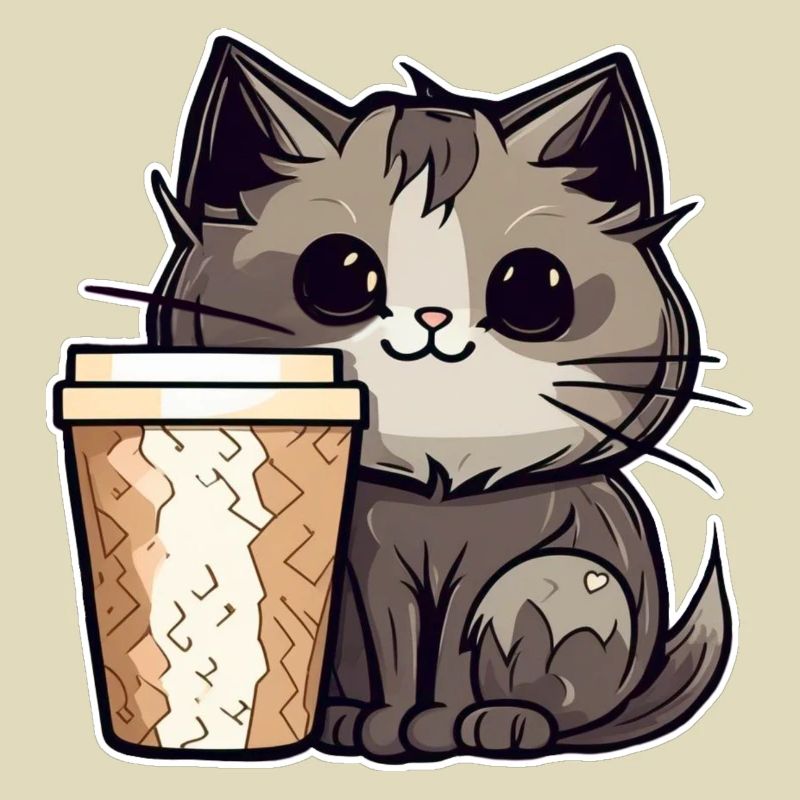 Chat de café mignon