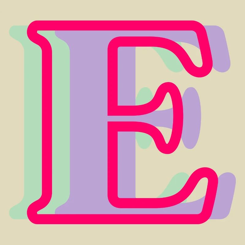Multicolored letter e - original gift idea