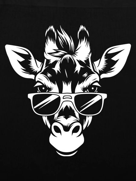 Cool giraffe head with sunglasses