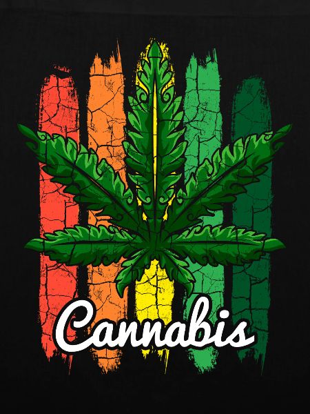 Cannabisblatt Retro