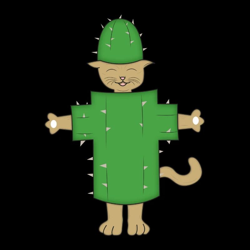 Chat cactus halloween