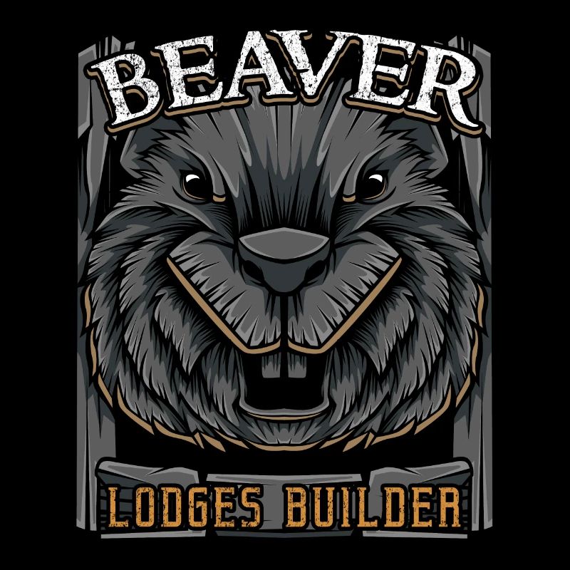 Modern Beaver Lumberjack Wilderness Canada Builder