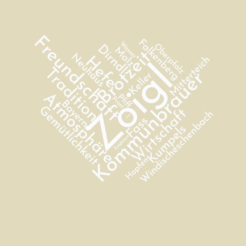 Zoigl word cloud tshirt with upperpfäzer terms