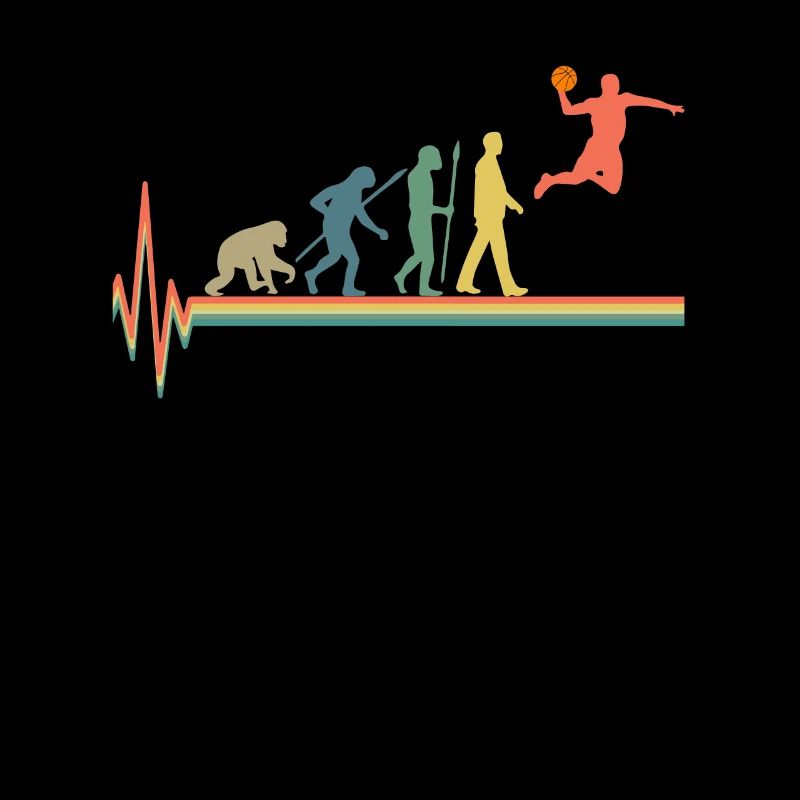 Battement de coeur rétro vintage de basket-ball d'évolution