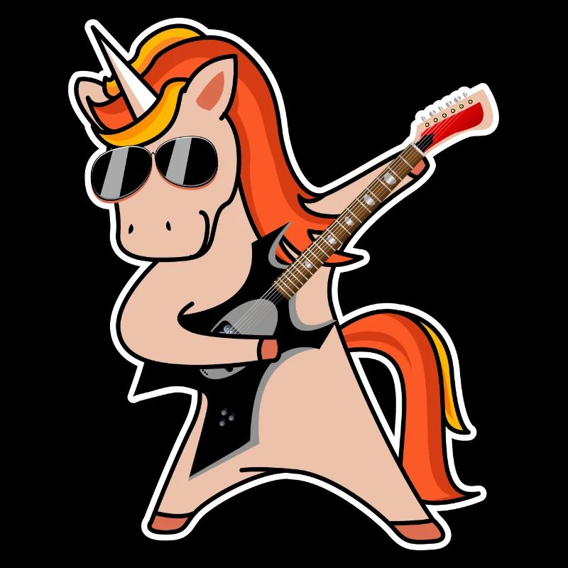 Rock unicorn with guitar gift gift idea