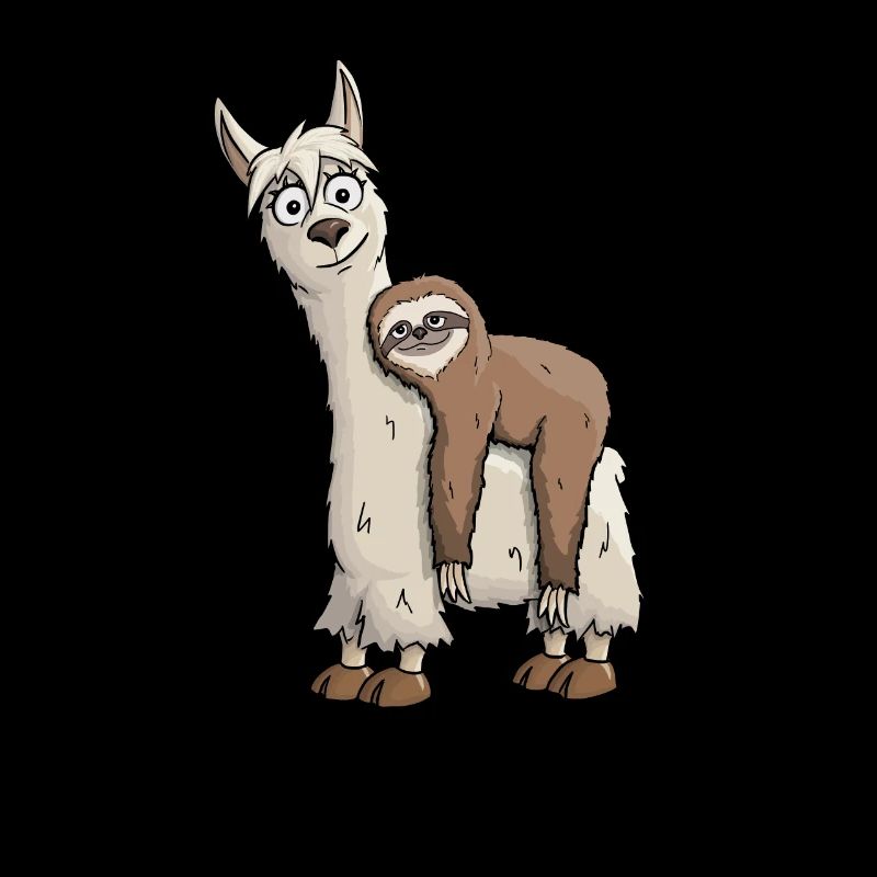 chilled sloth rides on llama alpaca gift
