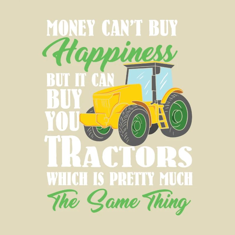 Happy farmer present tractor tractor