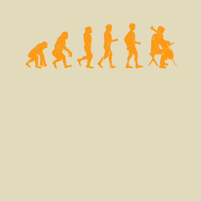 Violoncelliste Evolution Idée Cadeau Violoncelle Orange