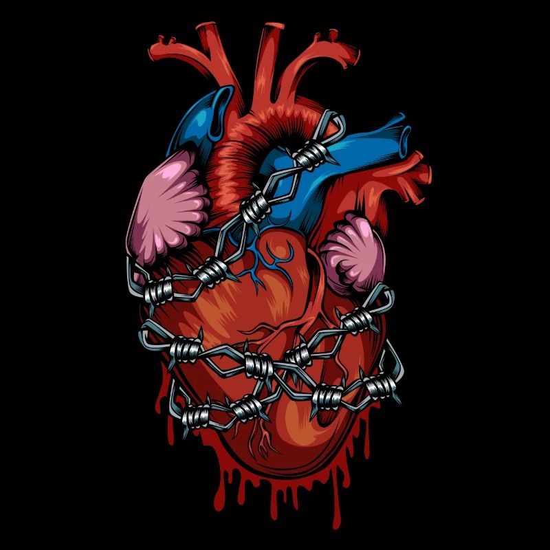 Anatomie Herz Stacheldraht