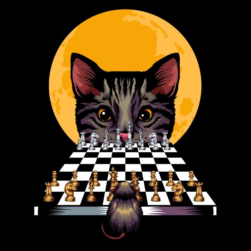 Chat souris jeu d'échecs