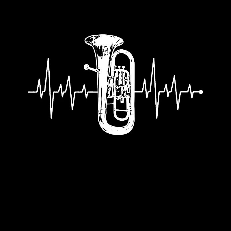 Herzschlag Herzlinie Herzfrequenz Tuba Shirt